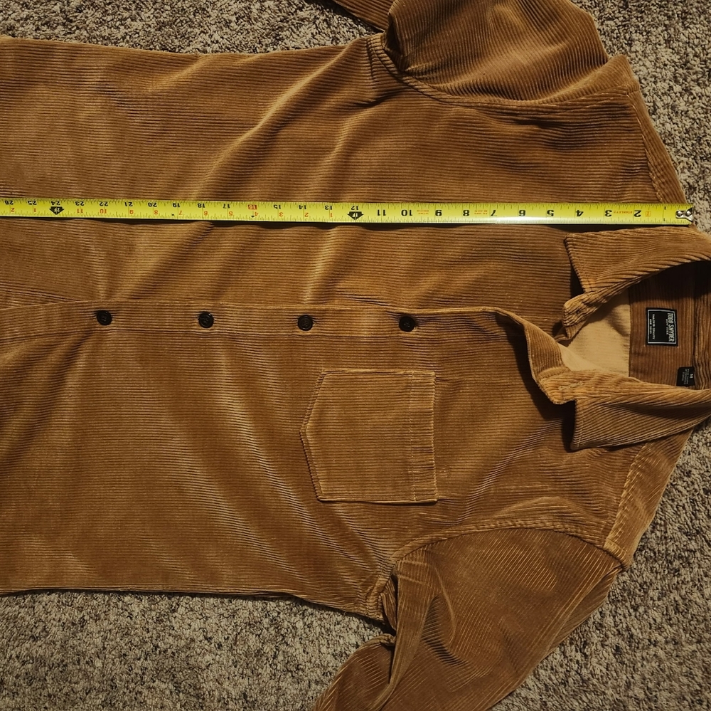 Todd Snyder Men's Tan Corduroy Button-Down Shirt - Picture 5 of 7